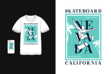 skateboard nevada california t shirt design Vector Image