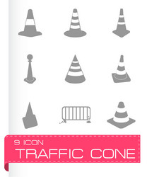 traffic cone icons set vector