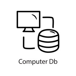 computer db outline icon design data vector image
