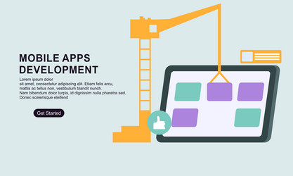 landing page template for mobile app development vector image