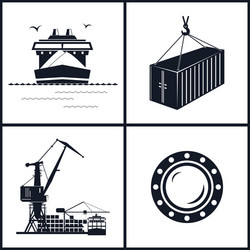 Set of maritime icons vector