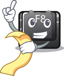 With menu f8 button installed on computer mascot vector