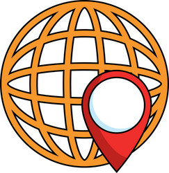 World planet earth with pin pointer vector