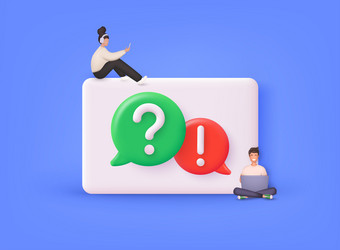 exclamations and question marks faq concept ask vector image