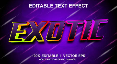 exotic 3d text effect with modern style design vector image