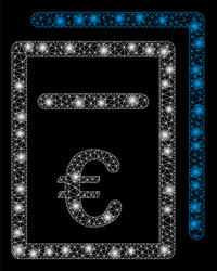 glowing mesh network euro pricing documents vector image
