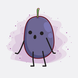 java plum fruit cute character with simple face vector image