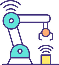 Manufacturing automation rgb color icon vector