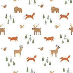 seamless christmas pattern with woodland animals Vector Image