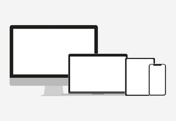 set of electronic devices in a flat style vector image