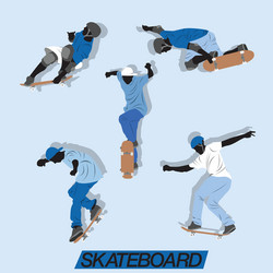 Skateboarding Tricks Grab Grind Slide Handstand Vector Image