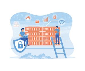 system administrator people working on computer vector image