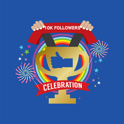 10k likes celebration sign symbol vector