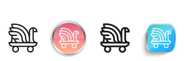 carriage icon thin linear regular and button vector image