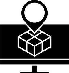 delivery packaging computer location pointer app vector image