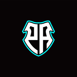 pa initial logo design with a shield shape vector image