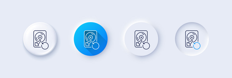 recovery hdd line icon backup data sign restore vector image