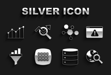 set binary code browser with exclamation mark vector image