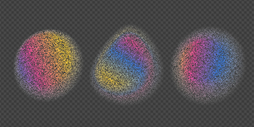 set of bitmap noise stipple dots circles vector image