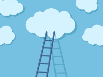 ladder to clouds cloud migration solution stair vector image
