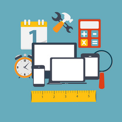 modern flat icon set for web and mobile vector image