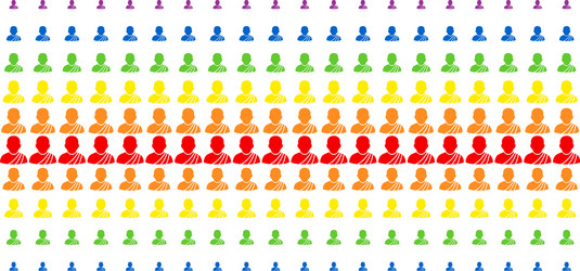 buddhist monk shape halftone spectrum effect vector image
