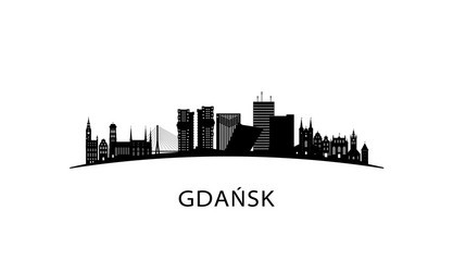 gdansk city skyline black cityscape isolated vector