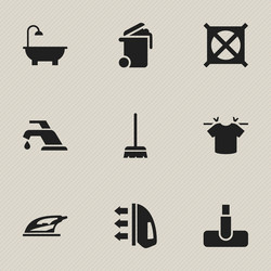set of 9 editable cleanup icons includes symbols vector image