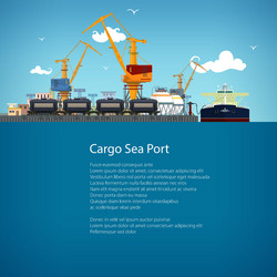 Unloading oil from the tanker and text vector