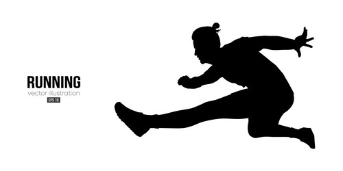 abstract silhouette of a running athlete on white Vector Image