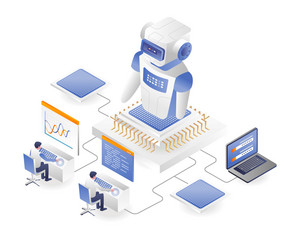 man create a robotics for work them vector image