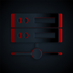 paper cut server data web hosting icon isolated vector image