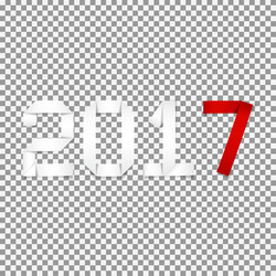 realistic text 2017 on transparent backdrop vector image