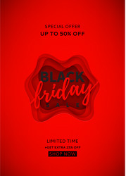 red poster for black friday sale vector