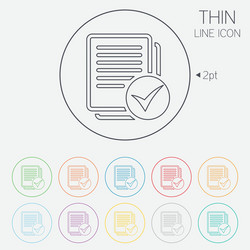 text file sign icon check document symbol vector image