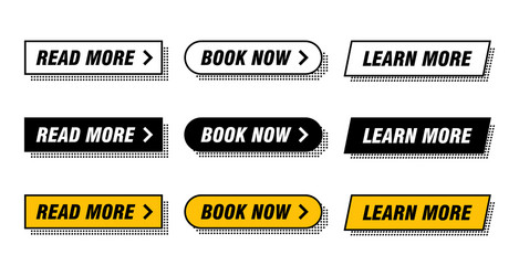 black and multicolor flat web buttons set vector image