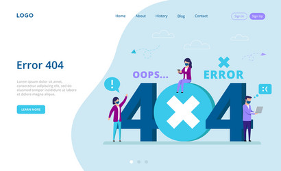 network error concept 404 page not found vector image