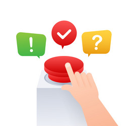 quiz button with speech bubble symbols concept vector