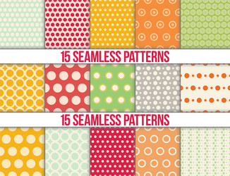 seamless patterns polka dots set vector image