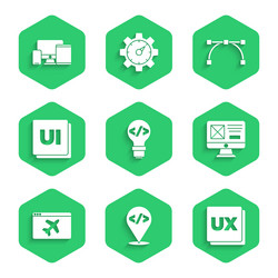 set front end development ui or ux design vector image