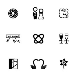 Wedding icon set vector