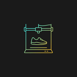 3d printed shoes gradient icon for dark theme vector