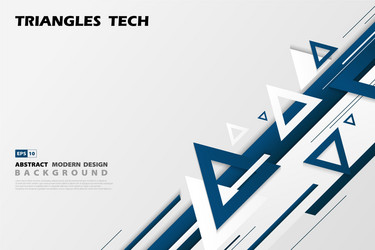 abstract gradient blue triangles tech overlap vector image
