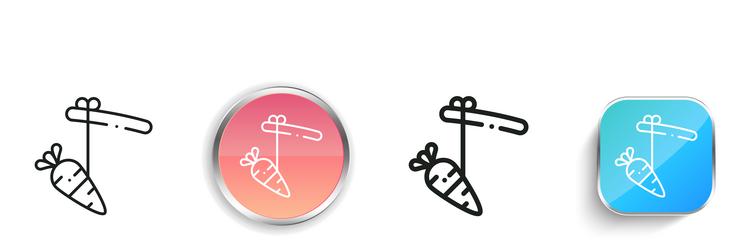 carrot icon thin linear regular and button style vector image