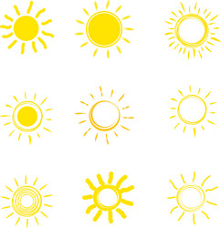 Flat sun icon vector