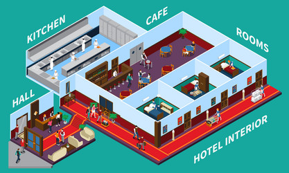 Hotel service isometric flowchart Royalty Free Vector Image