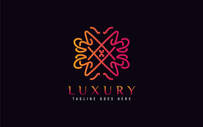 luxury logo design elegant symbol with geometric vector