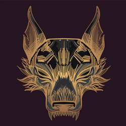 muzzle of a wolf is an for creating sketches vector image