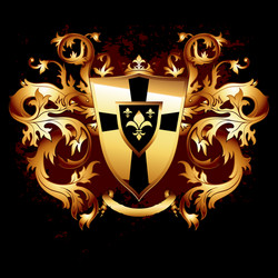 Ornate heraldic shield Royalty Free Vector Image