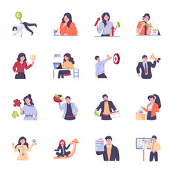 Pack of employees flat vector